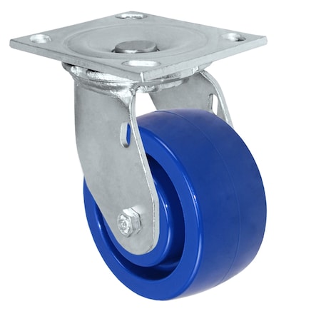 Casterhq 5"x2" Solid Polyurethane Wheel, Swivel Caster, 1,000 lbs capacity 35CS520SPU84L-04